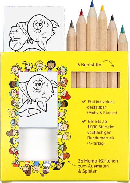 Buntstift Memo-Set, inklusive Rundumdruck, Mal- und Spieleset