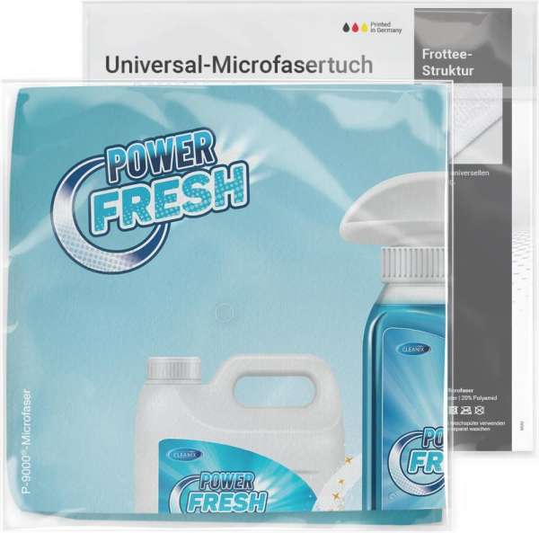 Universal-Microfasertuch 30x30 cm, All-Inclusive-Paket, mit Standard-Einlegekarte