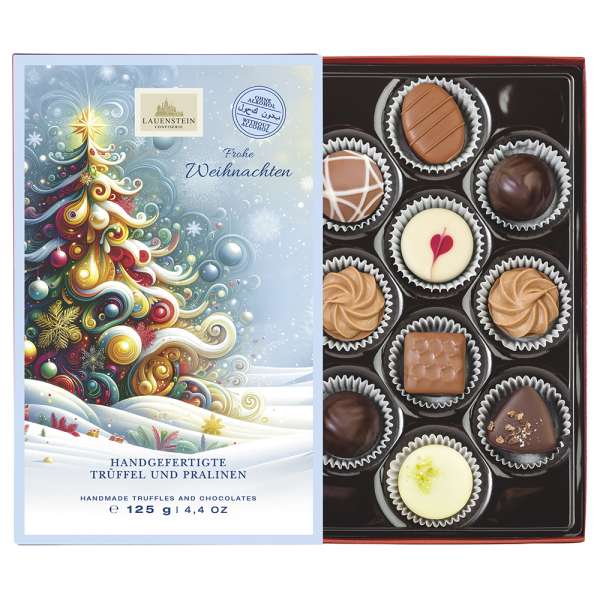 Weihnachtspräsent Trüffel und Pralinen-Auslese mit Einschieber