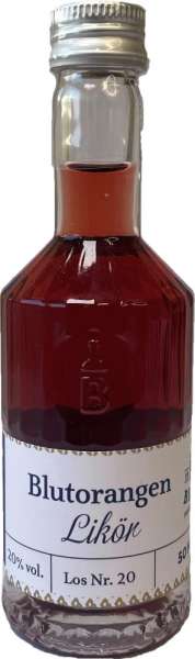 Blutorangenlikör 50 ml in Tastingflasche, 25 % vol.
