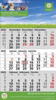 3 Monats-Wandkalender Standard 2 Plus, 3-sprachig