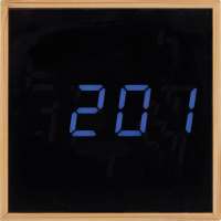 Vorschau: Tischuhr mit schwarzem Display und blauer LED Anzeige Vorschau: Tischuhr mit schwarzem Display und blauer LED Anzeige