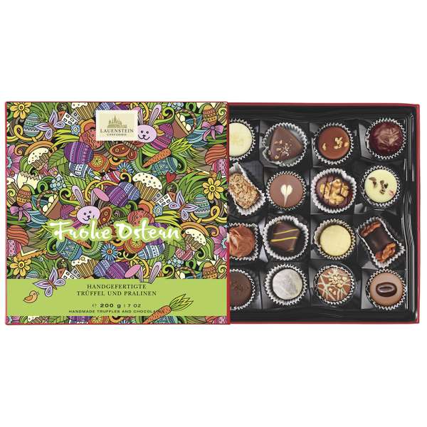 Lauensteiner Osterpräsent Trüffel und Pralinen mit Alkohol, 200g