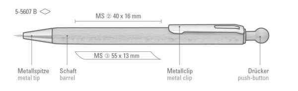 Uma Holz-Druckbleistift Woody B