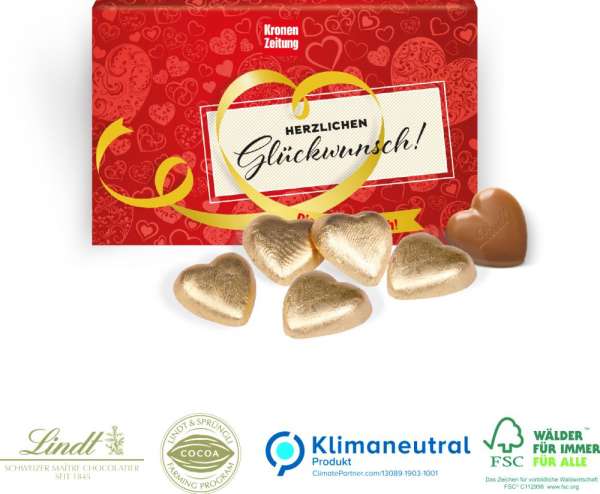 Lindt Schokoherzen in Präsentbox Business