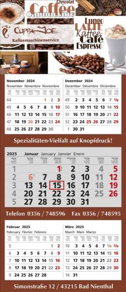 5 Monats-Wandkalender Combi 5, 4-sprachig