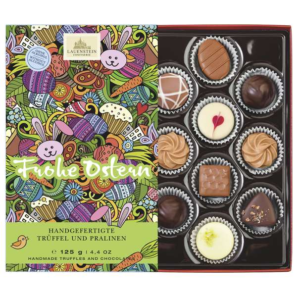 Lauensteiner Osterpräsent Trüffel und Pralinen ohne Alkohol, 125g