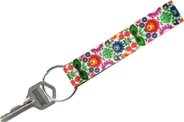 Kurzes Schlüsselband mit Metallring, beidseitiger unregelm. Sublimationsdruck