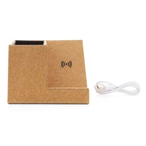 Kork Stiftehalter mit 5W Wireless Charger