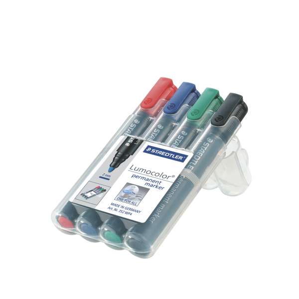 STAEDTLER Box mit 4 Lumocolor permanent marker