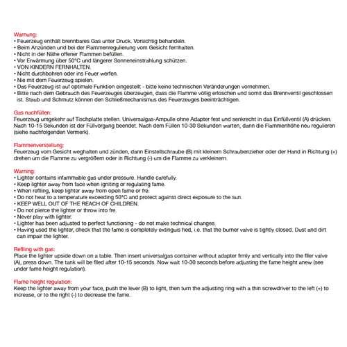 Elektronik Feuerzeug, nachfüllbar