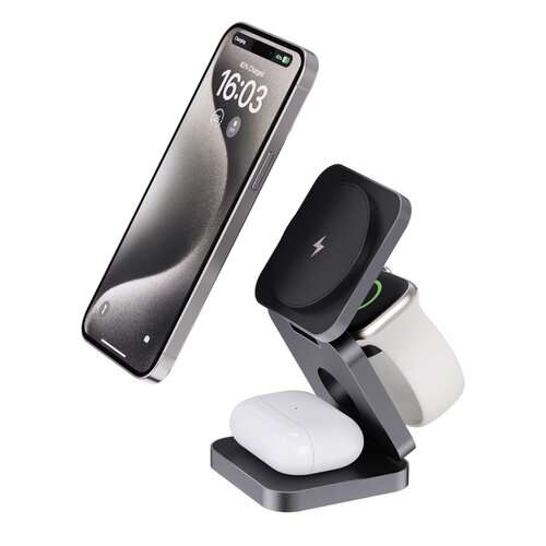 Terra faltbares 3-in-1 15W Charger aus RCS rec. Aluminium