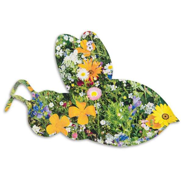 Samenpapier auf A6-Karte - Bienchen