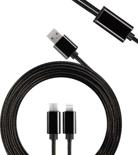 Multifunktionskabel 3-in-1 Kabel (2-in-1 & Type C) mit Datentransferfunktion