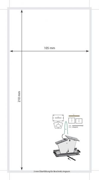 Bastel-Futterhäuschen, 1-4 c Digitaldruck inklusive
