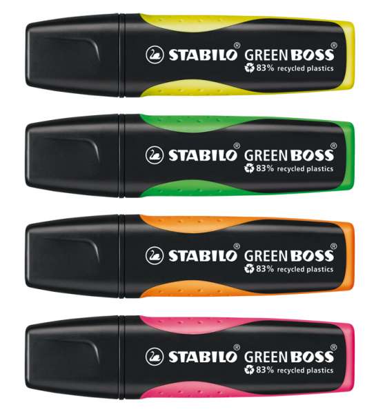 STABILO GREEN BOSS Leuchtmarkierer 4er-Set