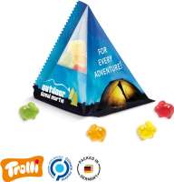 Fruchtgummi Tetraeder Folie, transparent Trolli Fruchtgummi Glücks-/Sparschwein, bunt gemsicht, 10% 