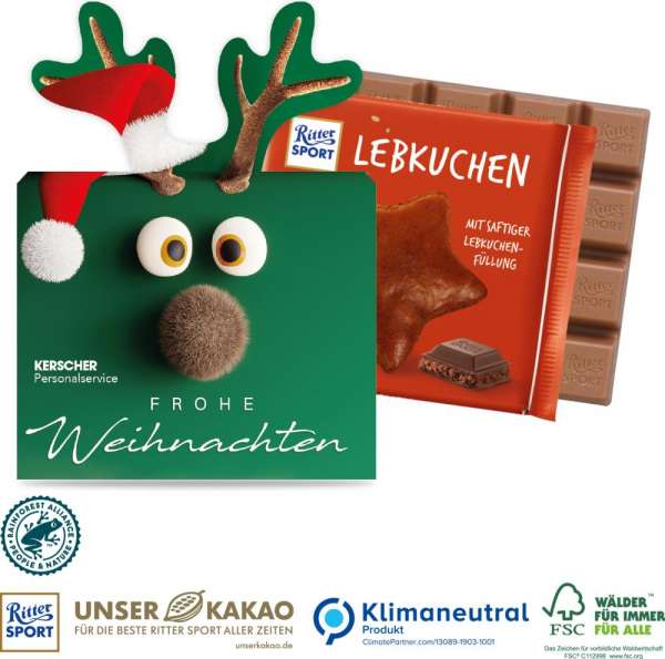 Schokotafel Ritter SPORT Rentier, 100 g