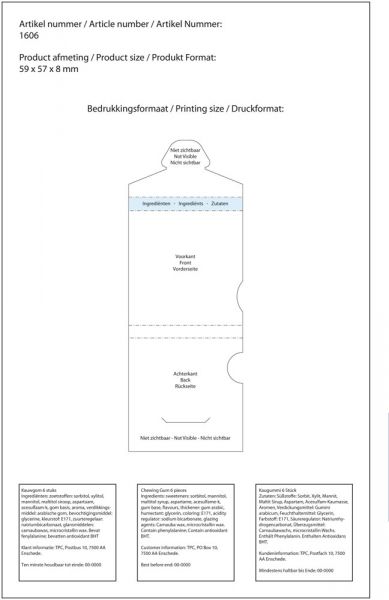 Kaugummi Blister 6 Stück als Werbeartikel