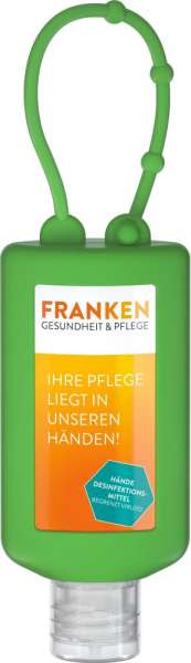Hände-Desinfektionsgel (DIN EN 1500), 50 ml Bumper grün, Body Label (R-PET)