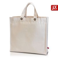 Einkaufstasche MACAU mit Metallösen, Boden-, Seitenfalte und kurzen Griffen