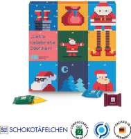 Täfelchen Adventskalender Vollkartonhülle, weiß 24 Ritter SPORT Schokotäfelchen Mischung: Alpenmilch