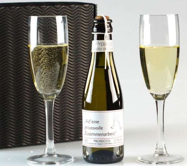 Präsentset Prosecco Set mit zwei Gläsern