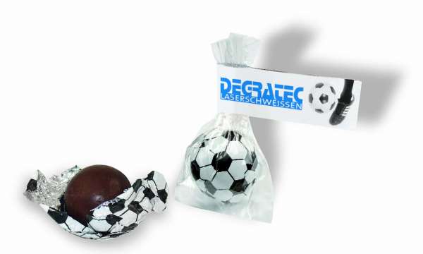 Süßer Fußball, 5,6 g Edelvollmilchschokolade, 1-4 c Digitaldruck inklusive