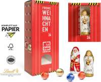 Lindt Lindor Adventsspender "Turm" mit Hohlfigur Nikolaus 120g mit 4c Druck