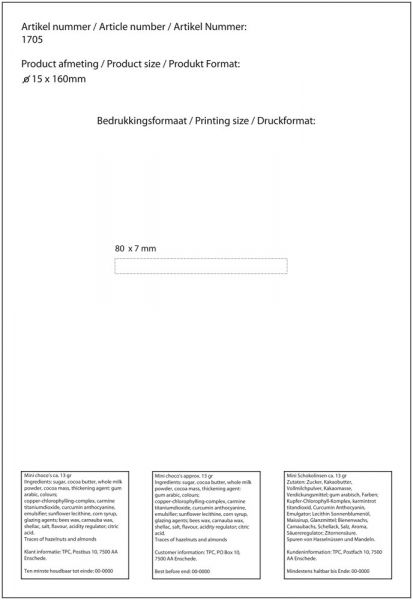 Reagenzgläschen mini Schokolinsen