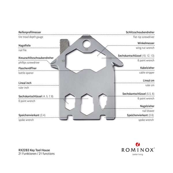 ROMINOX® Key Tool House 21 Funktionen (Haus)