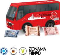 Bus Präsent Vollkartonhülle, weiß Zebra Bar Mini, 3 Sorten gemischt