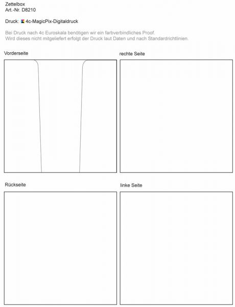 Zettelbox Standard mit Digitaldruck